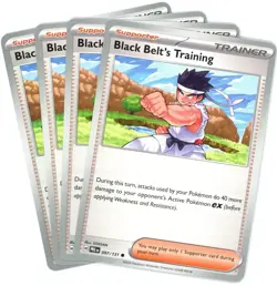 NM 4x Black Belt's Training 097/131 Playset Prismatic Evolutions Pokemon - Image 1
