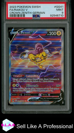 FA/RAIKOU V CROWN ZENITH-GER POKEMON SWSH CROWN ZENITH 2023 GG41 PSA 9 - Image 1