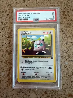 2000 POKEMON PROMO BLACK STAR #7 JIGGLYPUFF PSA 5 EX - Image 1