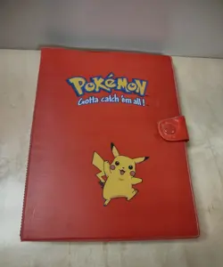 Vintage Pokemon Pikachu Red Collectors Album Classic 30 page Official Binder - Image 1