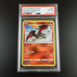 PSA 8 Radiant Charizard 020/159 Crown Zenith Holo Graded Pokemon Card - Image 1
