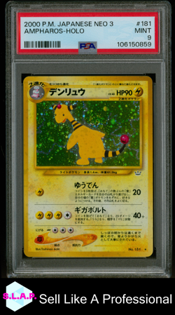 AMPHAROS-HOLO POKEMON JAPANESE NEO 3 2000 181 PSA 9 - Image 1