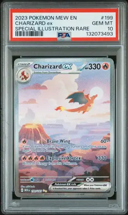 2023 POKEMON MEW EN-151 SPECIAL ILLUSTRATION RARE #199 CHARIZARD EX PSA 10 - Image 1