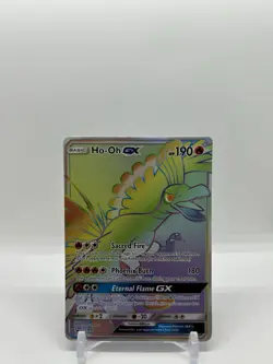 Pokemon TCG HO-OH GX Sun & Moon Sm80 Promo Rainbow Rare Near Mint - Image 1