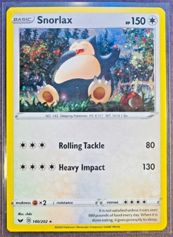 Snorlax HD Swirl Promo Sword & Shield Cosmos Holo Pokemon TCG 140/202 Rare LP-NM - Image 3