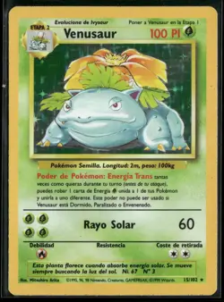 1999 Pokemon Venusaur Base Set 15102 Unlimited Holo Rare G2U - Image 1