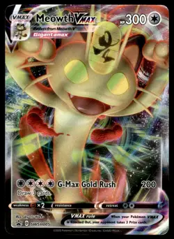Pokemon TCG SWSH: Sword & Shield Promo Cards #SWSH005 Meowth VMAX MP - Image 1