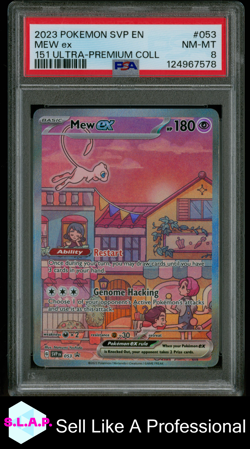 MEW EX 151 ULTRA-PREMIUM COLL POKEMON SVP EN-SV BLACK STAR PROMO 2023 053 PSA 8 - Image 1