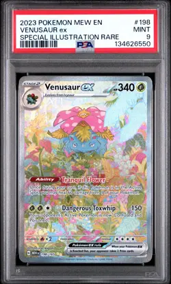 2023 POKEMON MEW EN-151 198 VENUSAUR EX SPECIAL ILLUSTRATION RARE PSA 9 MINT - Image 1