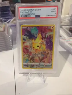 2023 Pokemon Pikachu Full Art Secret Rare Card 160/159 Crown Zenith PSA Mint 9 - Image 1