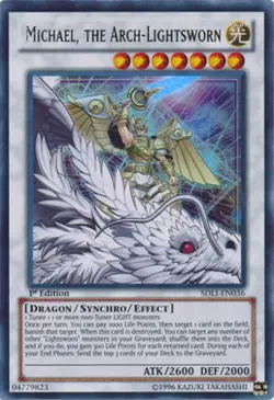 Yugioh! MP Michael, The Arch-Lightsworn - SDLI-EN036 - Ultra Rare - 1st Edition - Image 1