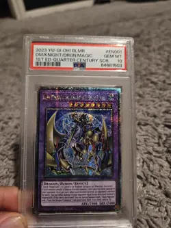 Yugioh- Dark Magician The Knight Of Dragon Magic BLMR Quarter Century PSA 10 - Image 1