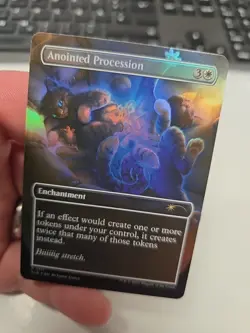 Magic Anointed Procession Foil Secret Lair R 1511 Sld En Mtg Tcg Card Dog Cat - Image 1