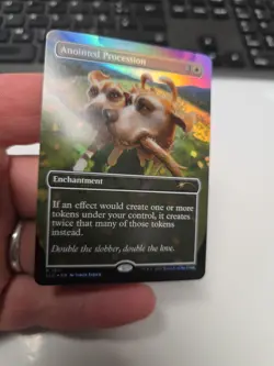 Magic Anointed Procession Foil Secret Lair R 1511 Sld En Mtg Tcg Card Dog Cat - Image 3