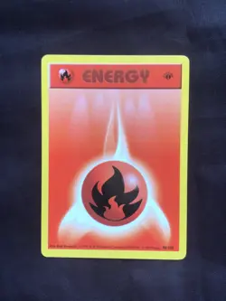 Pokemon Cards: Base Set 1st Edition Common: Fire Energy 98/102 - Image 1
