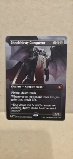 Bloodthirsty Conqueror (Borderless) Foundations Regular #318 Never-Played/NM - Image 1