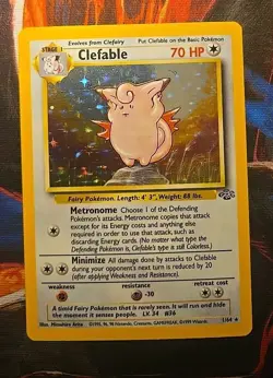 Clefable 1/64 Jungle Unlimited Rare Holo LP ++/NM Vintage Pokemon TCG ?? - Image 1