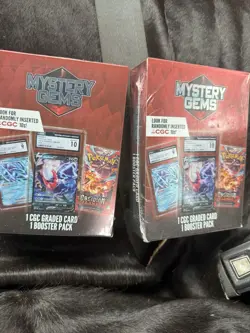 (LOT OF 2) 2025 Pokemon Mystery Gems 1 CGC Graded Card & 1 Booster Pack Each NEW - Image 1