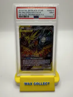 Pokemon TCG Hidden Fates Moltres Zapdos Articuno GX Black Star Promo SM210 PSA 9 - Image 1