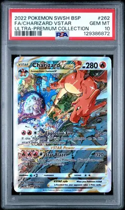 2022 Pokemon SWSH BSP FA Charizard Vstar Ultra Premium Collection #262 PSA 10 - Image 1