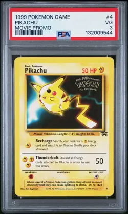 1999 POKEMON GAME MOVIE MOVIE PROMO #4 PIKACHU PSA 3 - Image 1