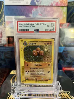2002 Pokemon Expedition Dugtrio Holo Card PSA 6 - Image 1