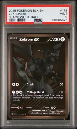 Pokemon 2025 Zekrom ex 172/086 Black White Rare Black Bolt MINT PSA 9 - Image 1