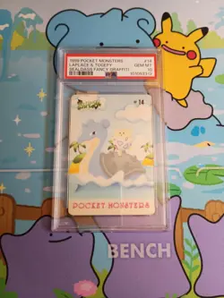 1999 Japanese Pokemon Sealdass Fancy Graffiti Lapras & Togepi #14 - PSA 10 - Image 1