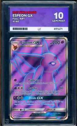 ACE 10 Espeon GX Full Art 140/149 Sun & Moon Pokemon Card GEM MINT - Image 1