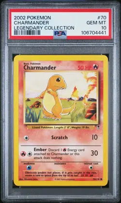 2002 Pokemon Legendary Collection Charmander #70 PSA 10 MINT - Image 1