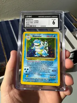 CGC 6 Blastoise 2/102 Holo Base Set Pokemon Card (small edge lift) CLEAN - Image 3