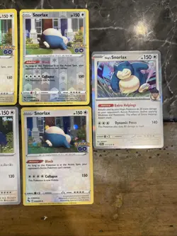 7 Snorlax Pokemon TCG Cards. 2 Japanese 5 English All 3 Pokemon Go Cards - Image 3