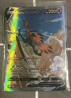 Pokemon Galarian Zapdos V Chilling Reign Card 174/198 Alt Art - Image 1