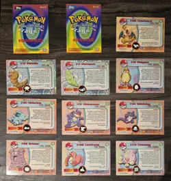 Vintage 1999 Pokemon Topps Black, Blue Logo TV Animation Edition Cards Charizard - Image 2