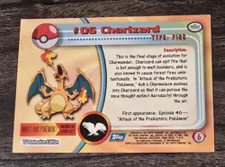 Vintage 1999 Pokemon Topps Black, Blue Logo TV Animation Edition Cards Charizard - Image 3