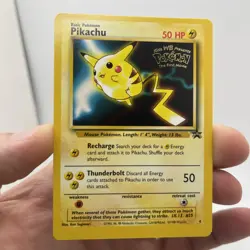 Pikachu Pokemon The First Movie Kids WB Promo 4 WoTC Black Star Stamped Card - Image 1