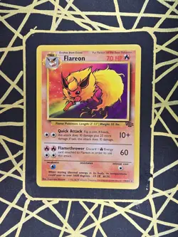 🔥 Flareon 19/64 🔥 Original Non Holo Rare Jungle Set Pokemon Card WOTC 1999 TCG - Image 2