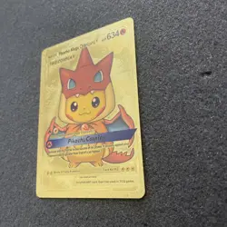 Pikachu Mega Charizard Tag Cosplay Gold Foil Fan Art Card - Image 4