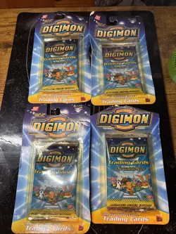 Digimon Series 1 Vintage Trading Card Booster Pack Sealed 1999 Bandai 4 - Image 1