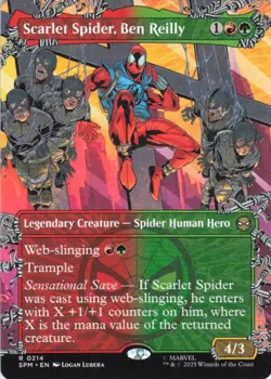 MTG Scarlet Spider, Ben Reilly (Borderless) (214) | NM | Spider-Man {SPM} - Image 1
