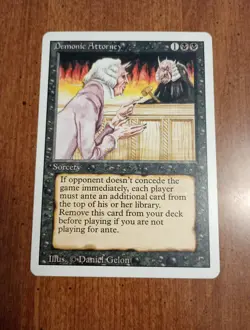 1994 Magic: The Gathering - Revised(3rd) - DEMONIC ATTORNEY - Vintage Rare - NM - Image 1