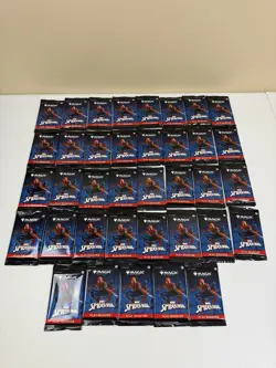 Lot of 37: MTG: Magic The Gathering Marvel Spider-Man Play Booster Packs - Image 3