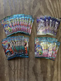 Pokemon Japanese Booster Pack Lot 35 Total Packs Y - Image 1