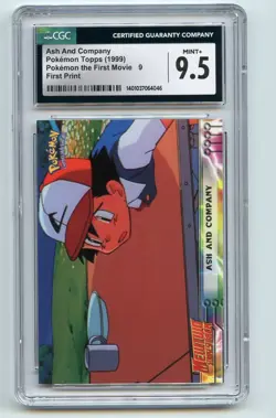 1999 Pokemon Topps Mewtwo Strikes Back First Print #9 Ash & Company CGC 9.5 💎 - Image 1