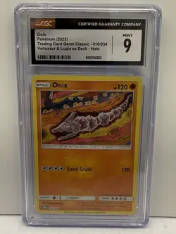 Onix 010/034 CGC 9 CLV Venusaur & Lugia ex Deck Pokemon 2023 - Image 1