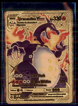 FAKE GOLD Custom Pokemon Shiny Charizard V MAX Vinyl NM - Image 1