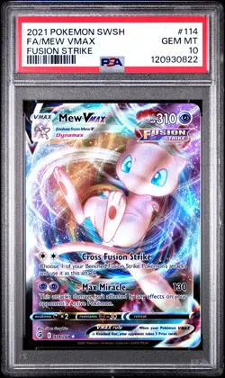 2021 Pokemon Sword & Shield Fusion Strike Mew VMAX Fa Fusion Strike PSA 10 #114 - Image 1