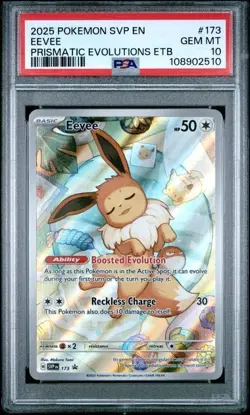 2025 Pokemon Svp En-Sv Black Star Promo Eevee Prismatic Evolutions Etb PSA 10 - Image 1