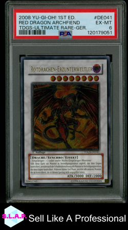 RED DRAGON ARCHFIEND TDGS-ULTIMATE RARE-GER. YU-GI-OH! TDGS 2008 DE041 PSA 6 - Image 1
