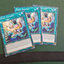 Yugioh Zexal Entrust Common 1st Edition x3 Play Set mp22 - Image 1